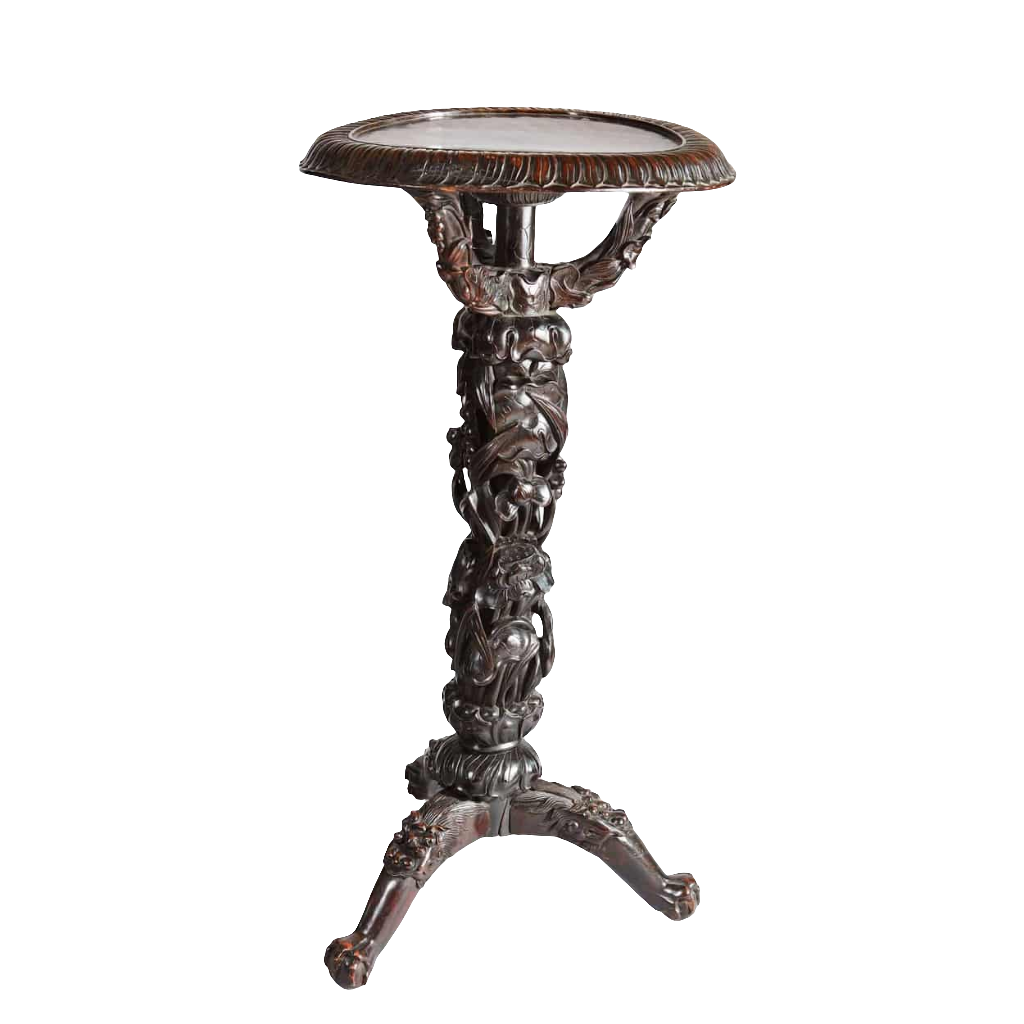 Antique Chinese Carved Wooden Vase Stand