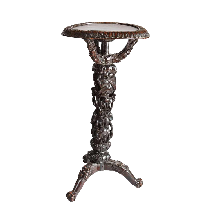 Antique Chinese Carved Wooden Vase Stand