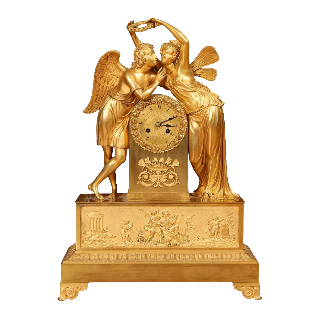 Early 19th century Gilt Bronze Mantel Clock – Cupid and Psyche