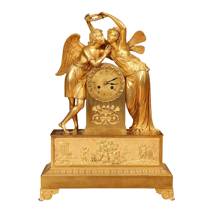 Early 19th century Gilt Bronze Mantel Clock – Cupid and Psyche