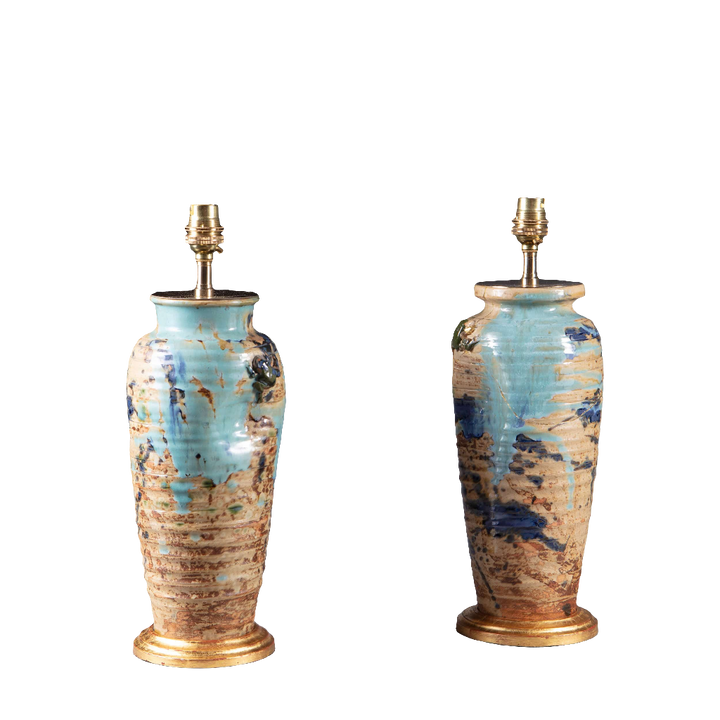 A pair of late Edo Japanese vases now as lamps