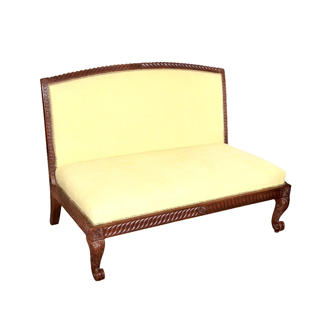An Anglo Indian hardwood carved settee