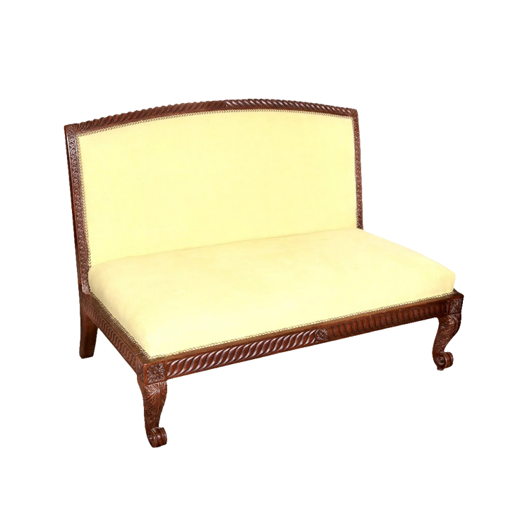 An Anglo Indian hardwood carved settee