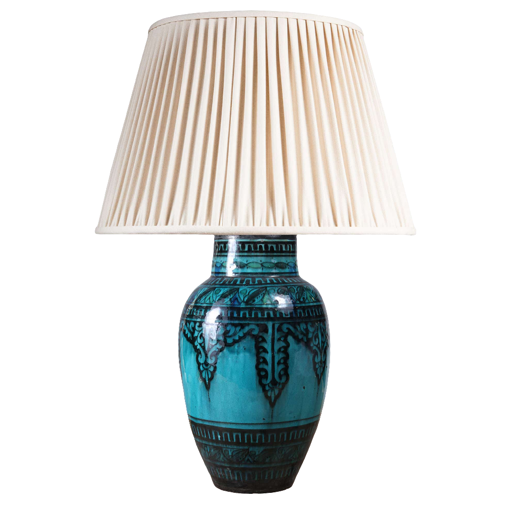 North African Turquoise Vase as a Table lamp III