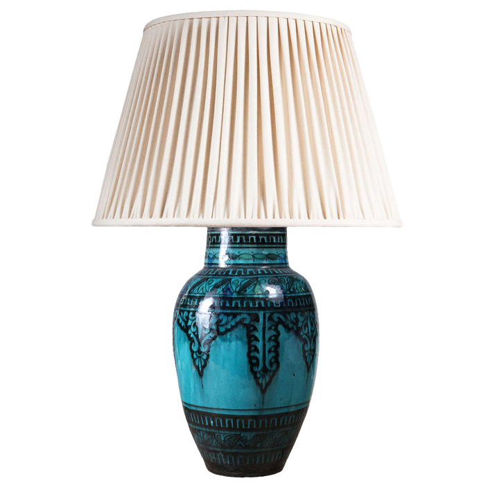 North African Turquoise Vase as a Table lamp III