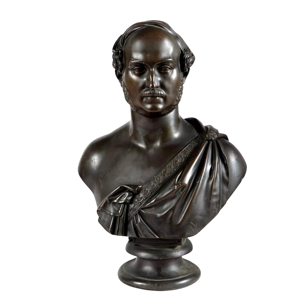 William Theed III bronze portrait bust of Prince Albert the Prince Consort, England circa 1864, 38 cm tall.
