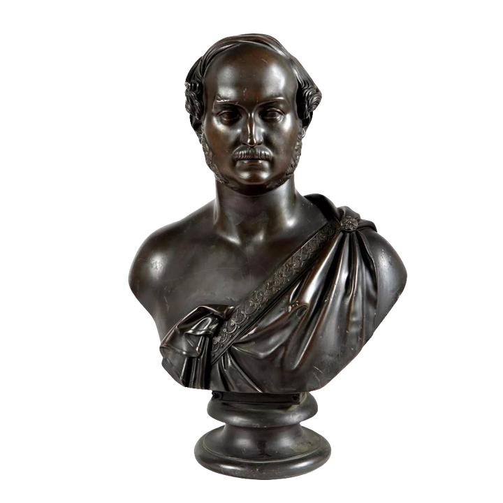 William Theed III bronze portrait bust of Prince Albert the Prince Consort, England circa 1864, 38 cm tall.