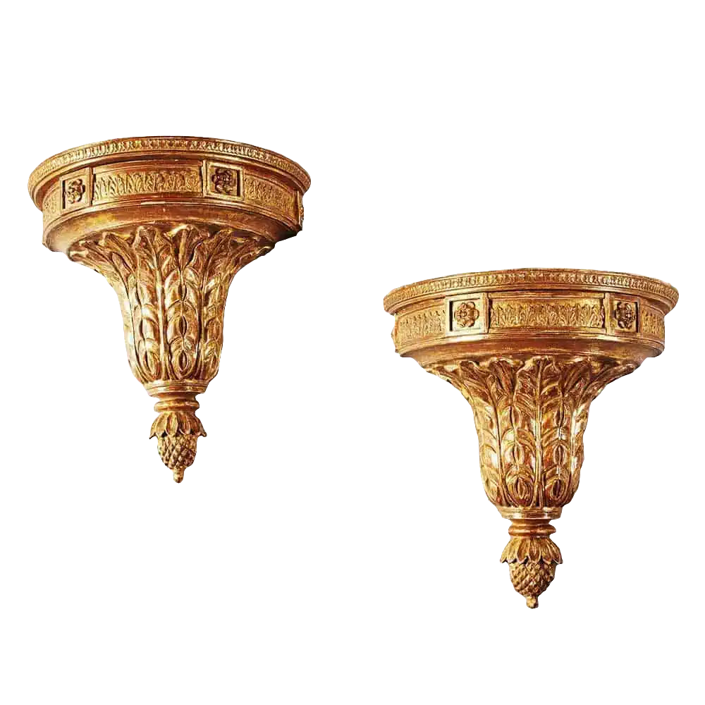 Pair Of Neo Classical George III Giltwood Wall Brackets