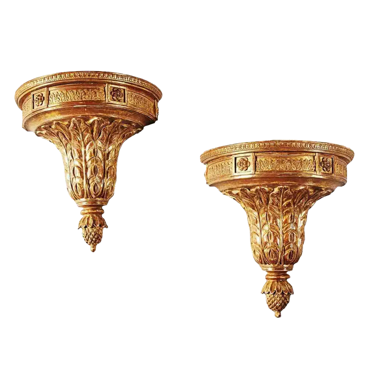 Pair Of Neo Classical George III Giltwood Wall Brackets