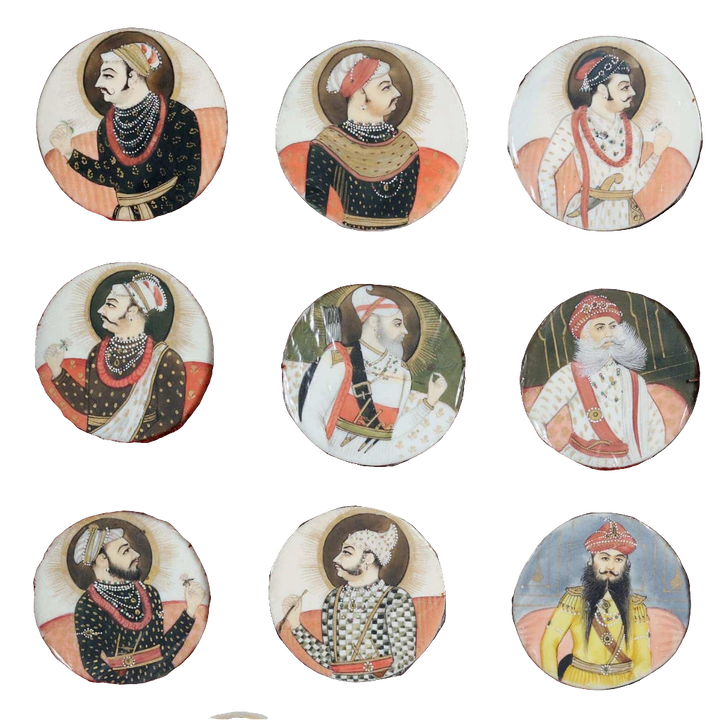 Indian Miniature Group of 13 Mughal Ruler Portraits