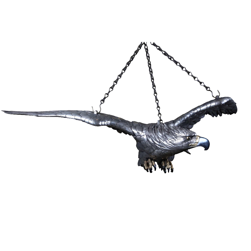 19th Century Japanese Meiji Period Silvered Bronze Eagle