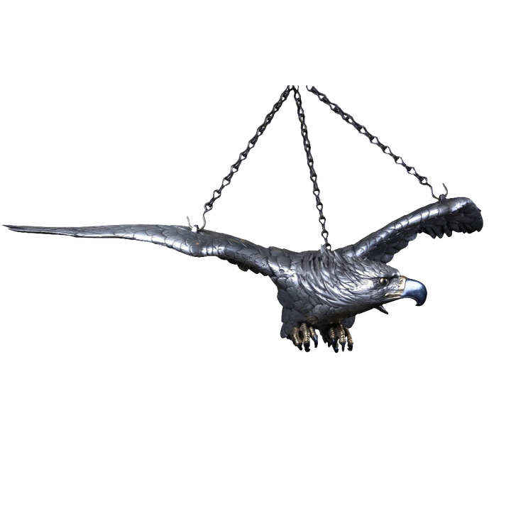 19th Century Japanese Meiji Period Silvered Bronze Eagle