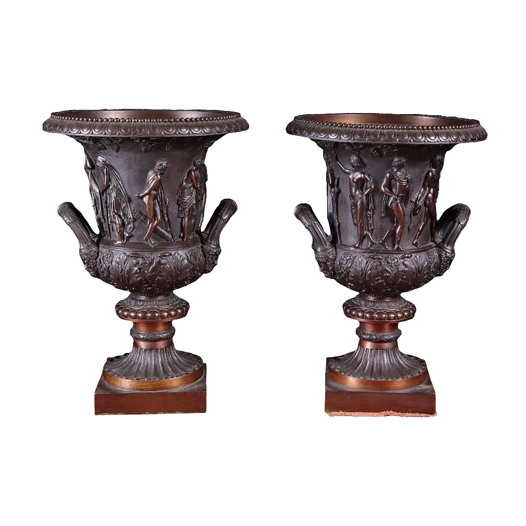 Pair of Grand Tour Models after the Medici Vase
