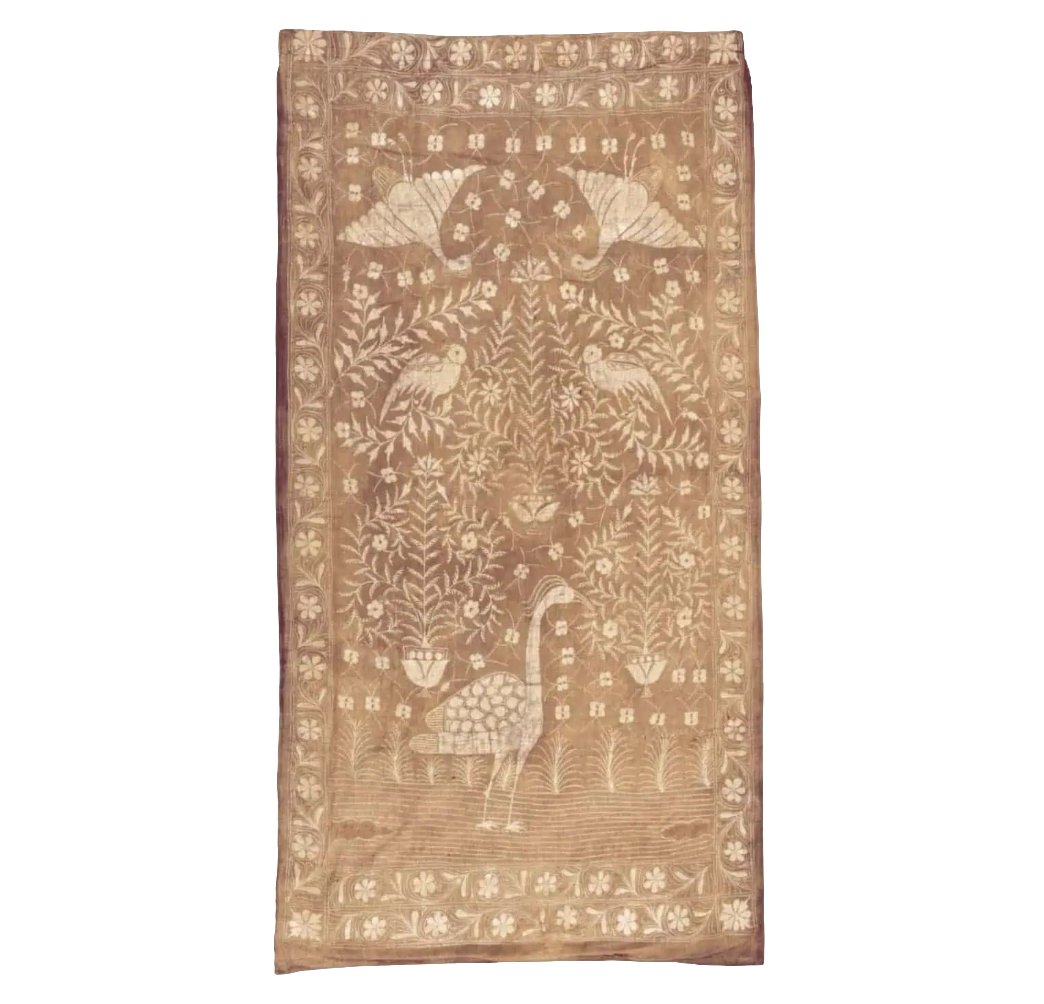 19th Century Indian Cotton & Crushed Shell Qanat Tent Hanging