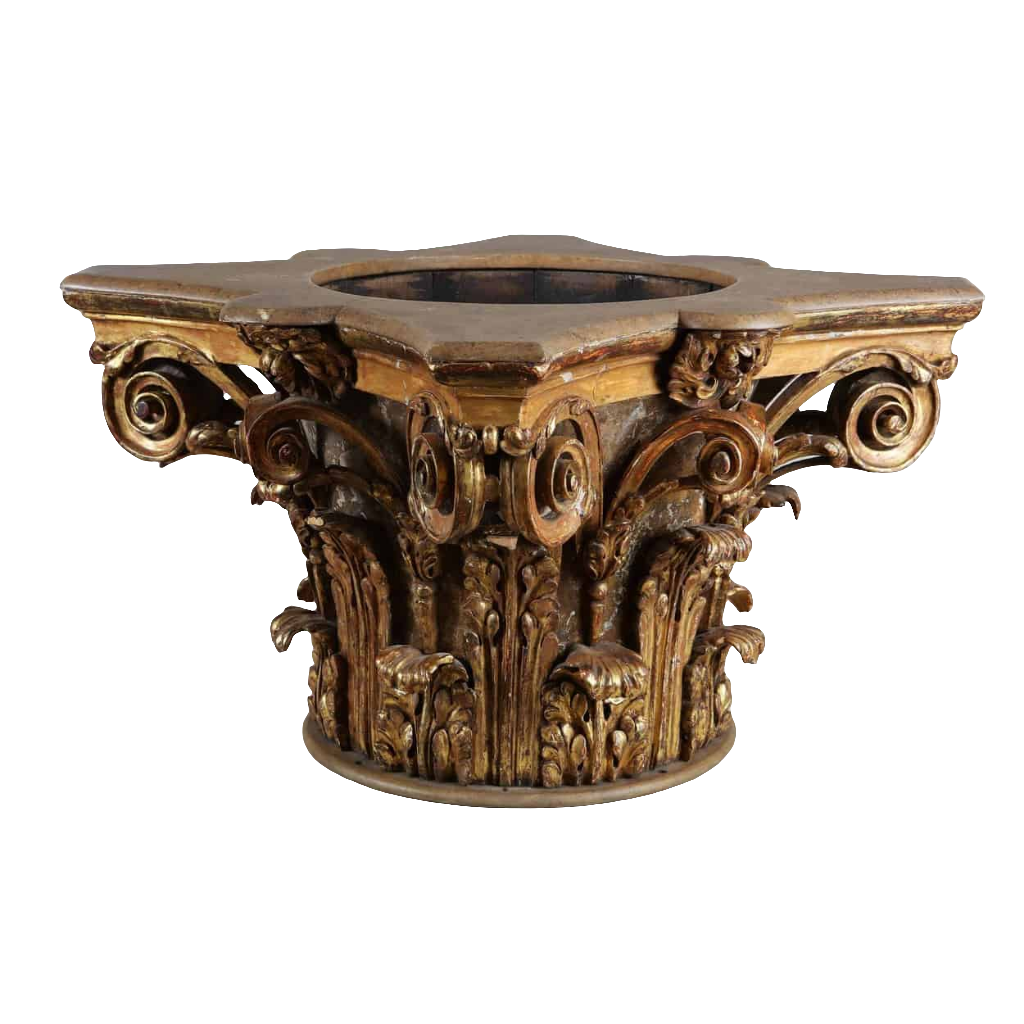 Giltwood Corinthian Capital Jardiniere