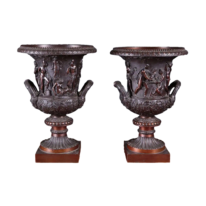 Pair of Grand Tour Models after the Medici Vase