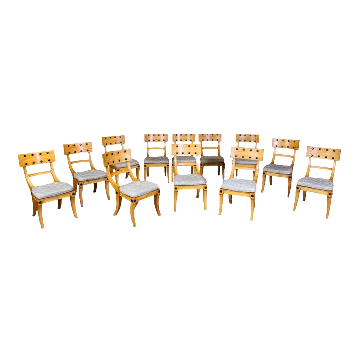 Set of 6 Satinwood Klismos Dining Chairs