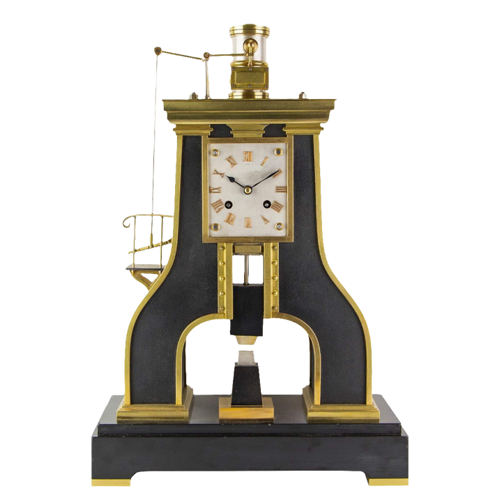 Guilmet Industrial Steam Hammer Clock Circa 1870