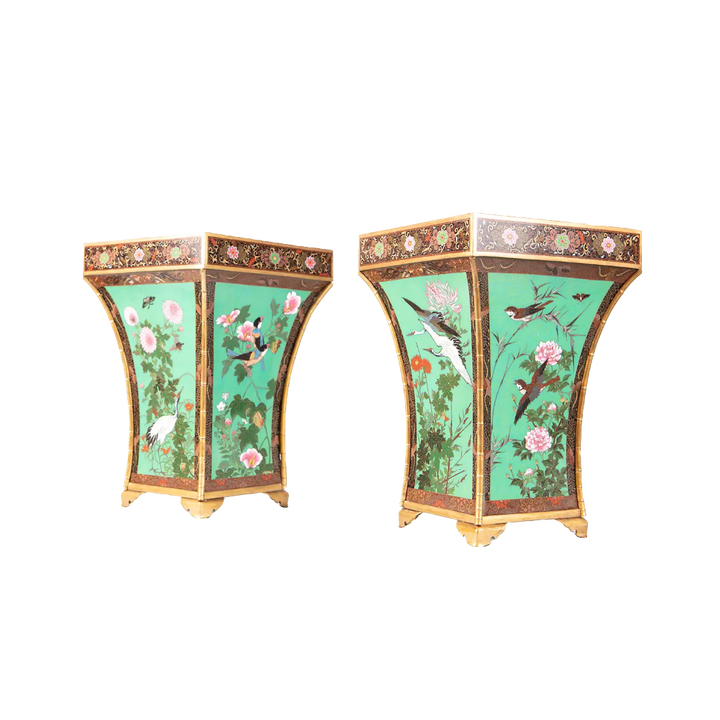Chinese Cloisonné Enamel Cache Pots