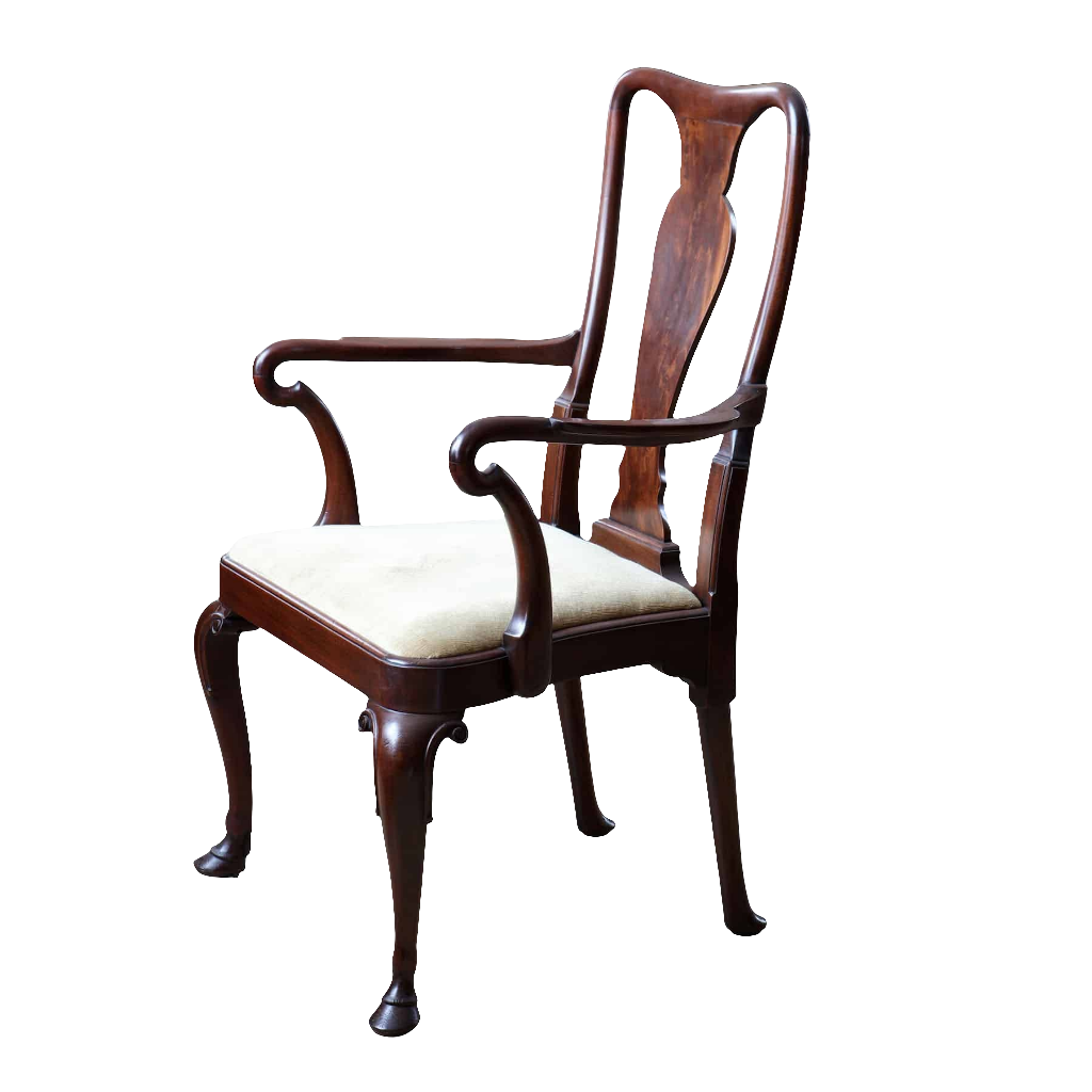 Set of eight hoof foot dining chairs