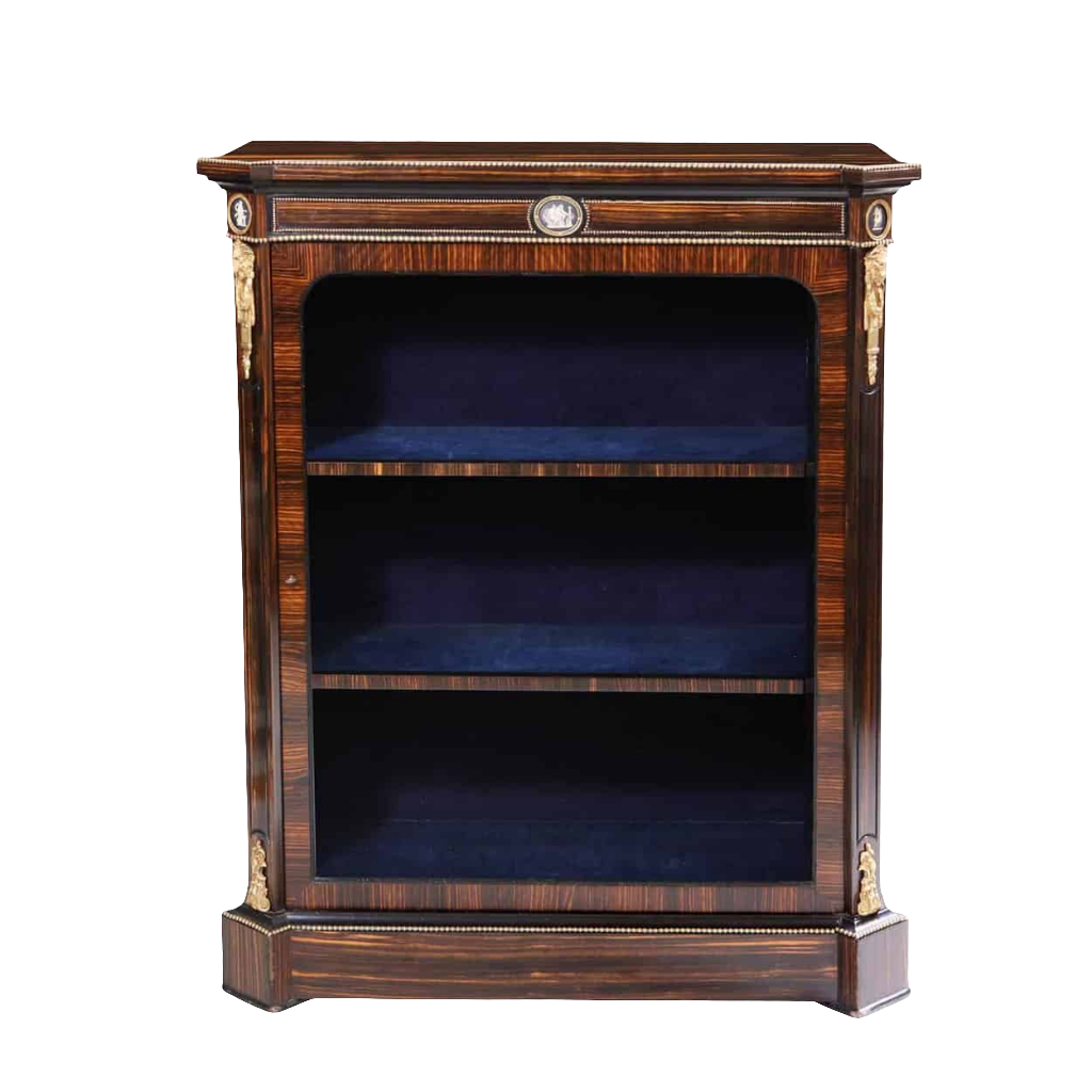 Late 19th Century Calamander Wood Vitrine Cabinet