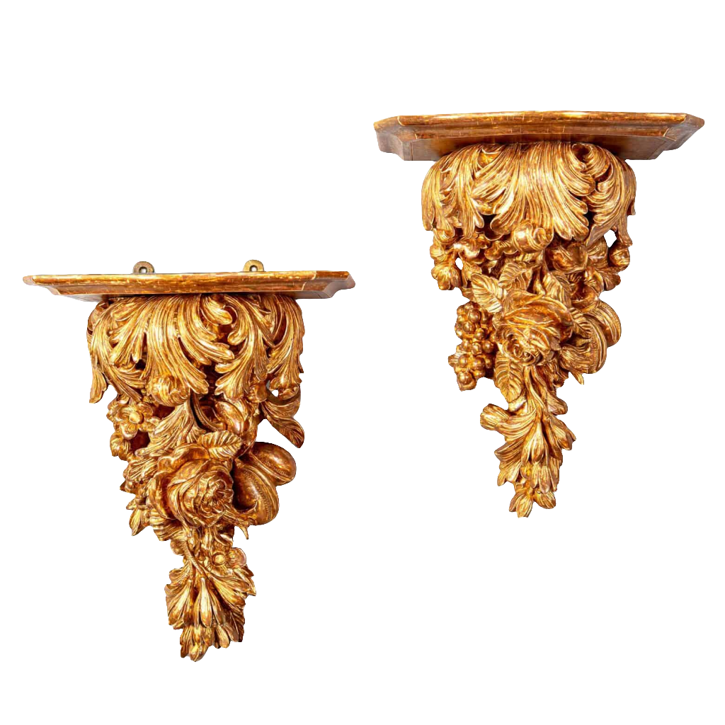 Pair of George III Giltwood Wall Brackets