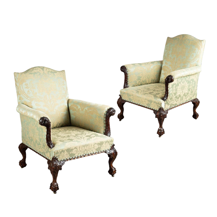 A pair of magnificent 19th Century library chairs