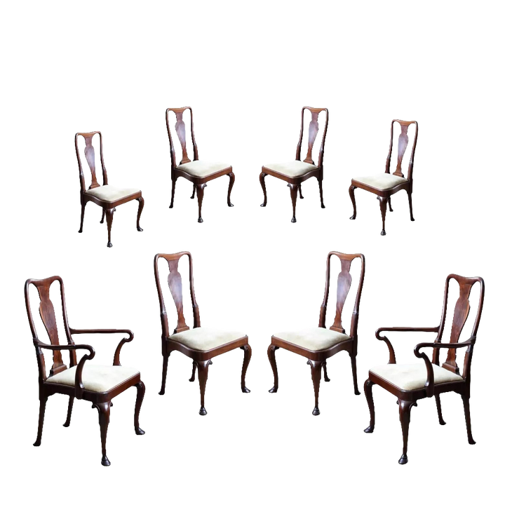 Set of eight hoof foot dining chairs