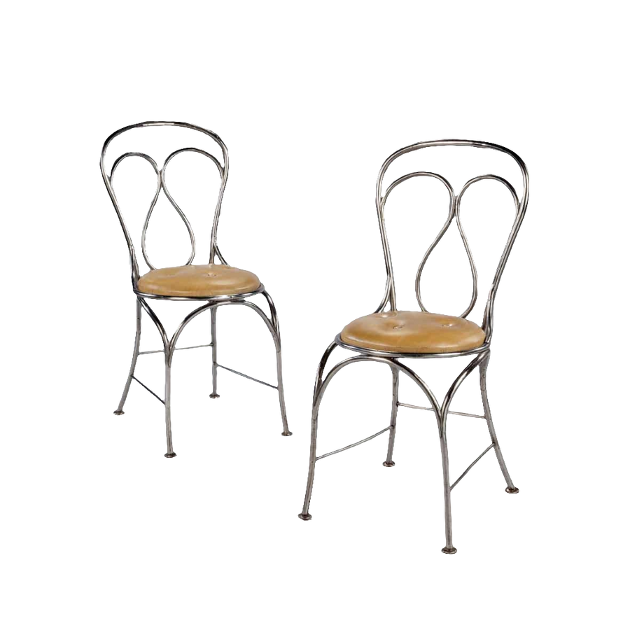 Pair Of Tubular Steel Chairs Discovery Nicholas Wells Antiques