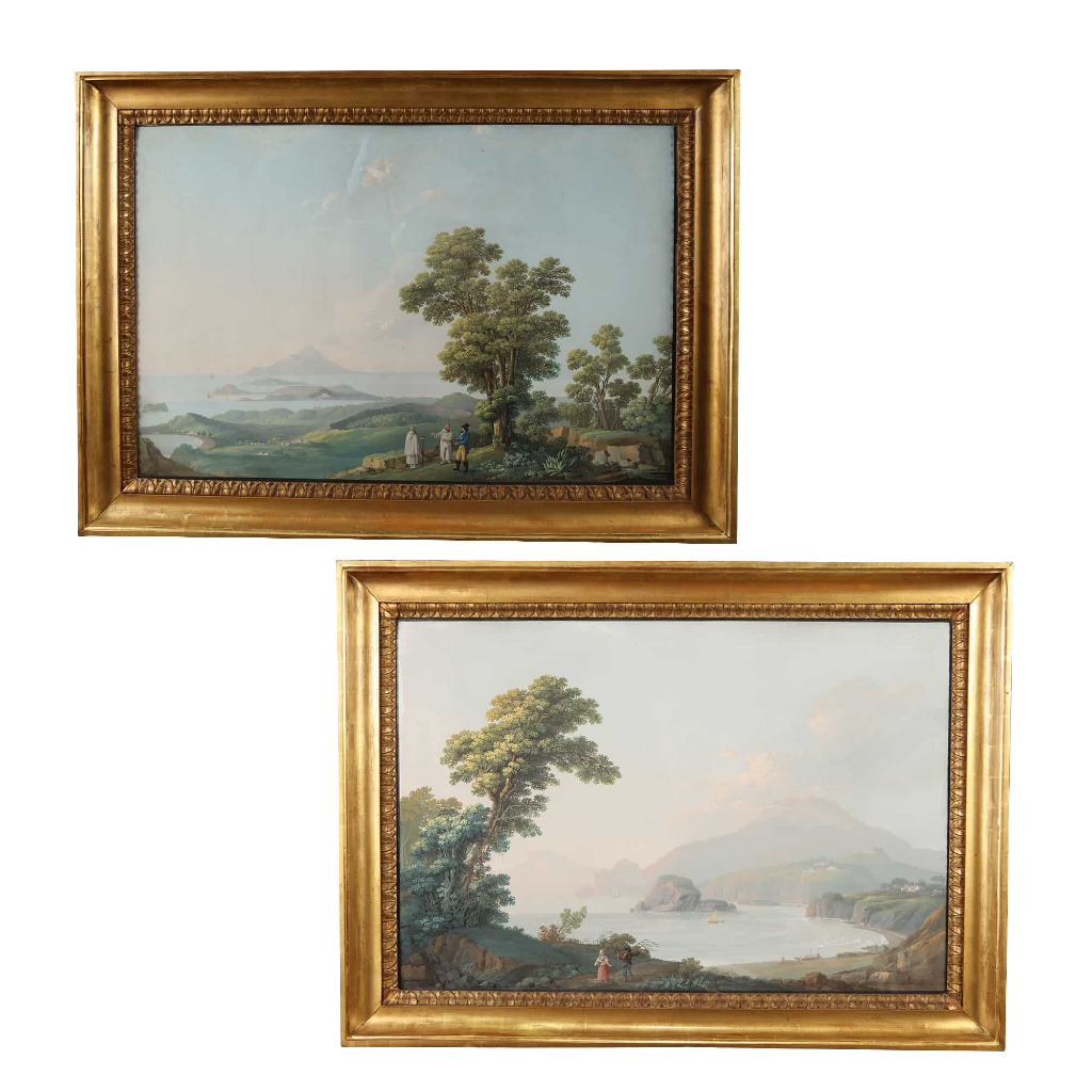 Camillo de Vito || Pair of Italianate Gouache Paintings