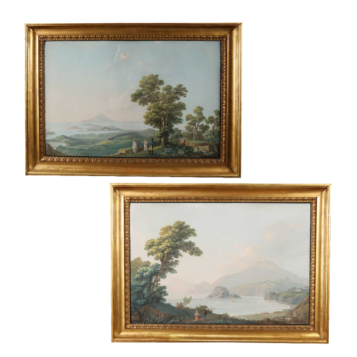 Camillo de Vito || Pair of Italianate Gouache Paintings