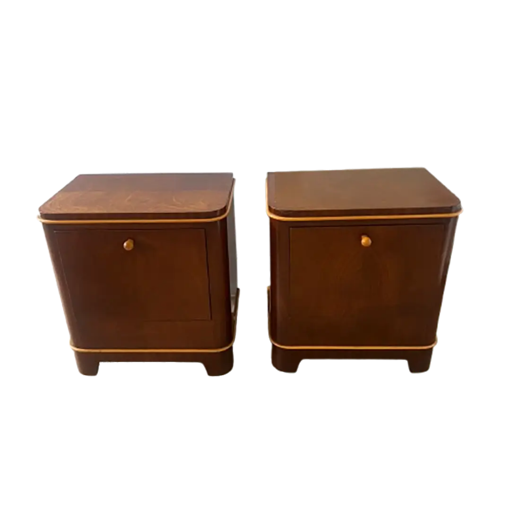 Pair of Art Deco Bedside Cabinets By de Coenes Frères