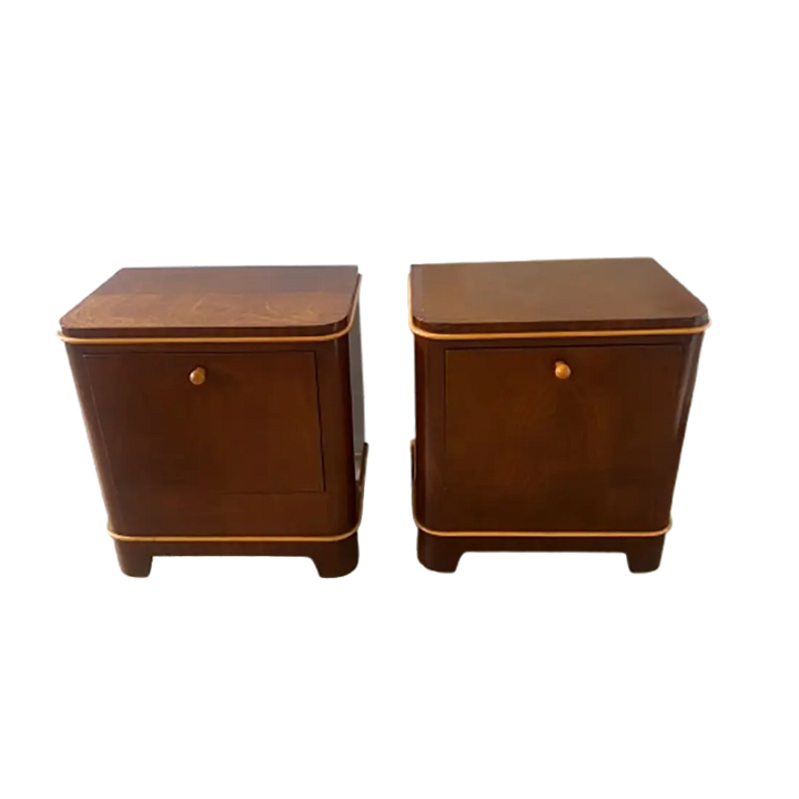 Pair of Art Deco Bedside Cabinets By de Coenes Frères