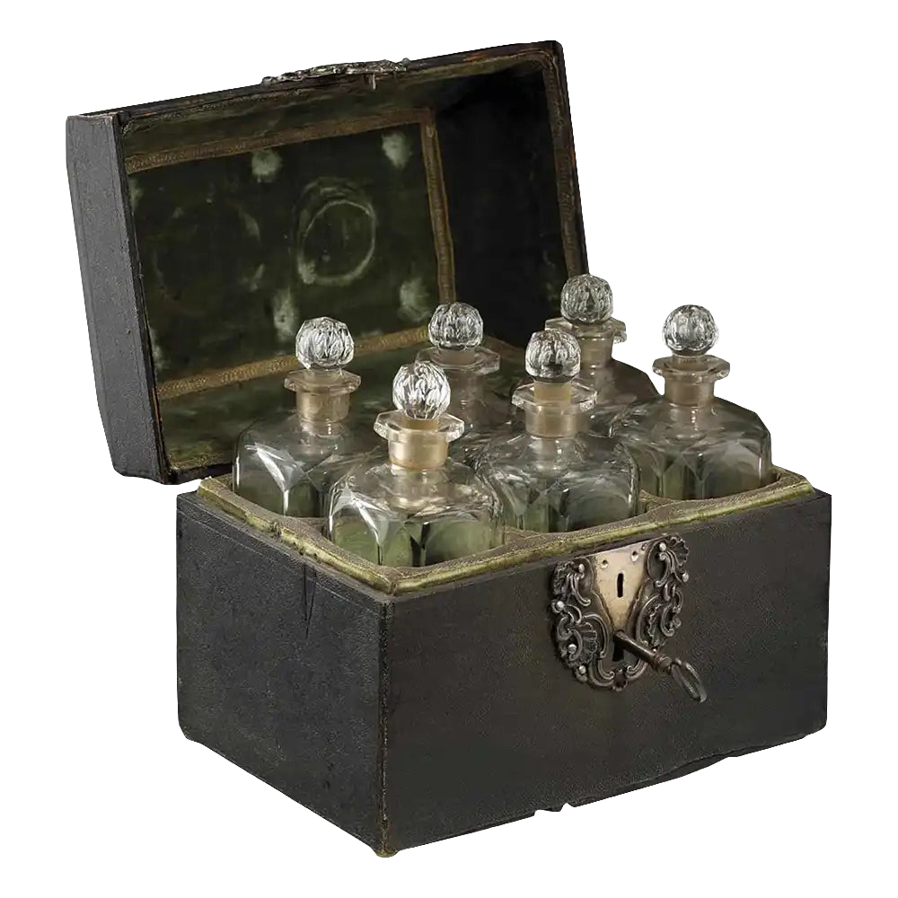 Mid 18th Century Shagreen & Silver Travelling Apothecary Case
