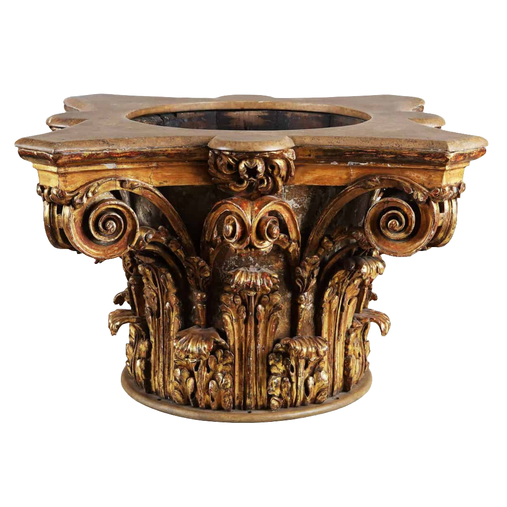 Giltwood Corinthian Capital Jardiniere