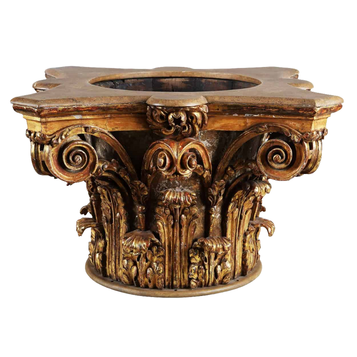 Giltwood Corinthian Capital Jardiniere