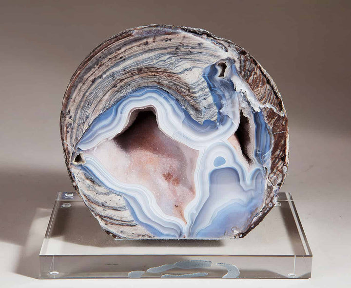 Namibian Blue Lace Agate Stone Geode