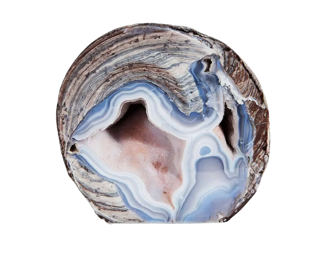 Namibian Blue Lace Agate Stone Geode