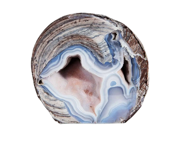 Namibian Blue Lace Agate Stone Geode