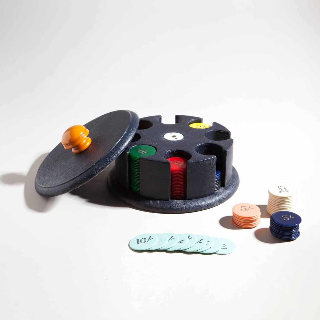 Circular, Leather Casino Gaming Chip Case
