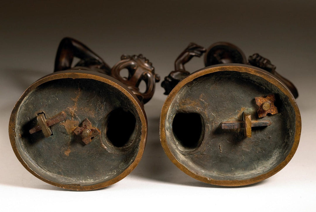 Massimiliano Soldani Benzi pair of bronzes Apollino and Mercury viewed from the base circa 1720