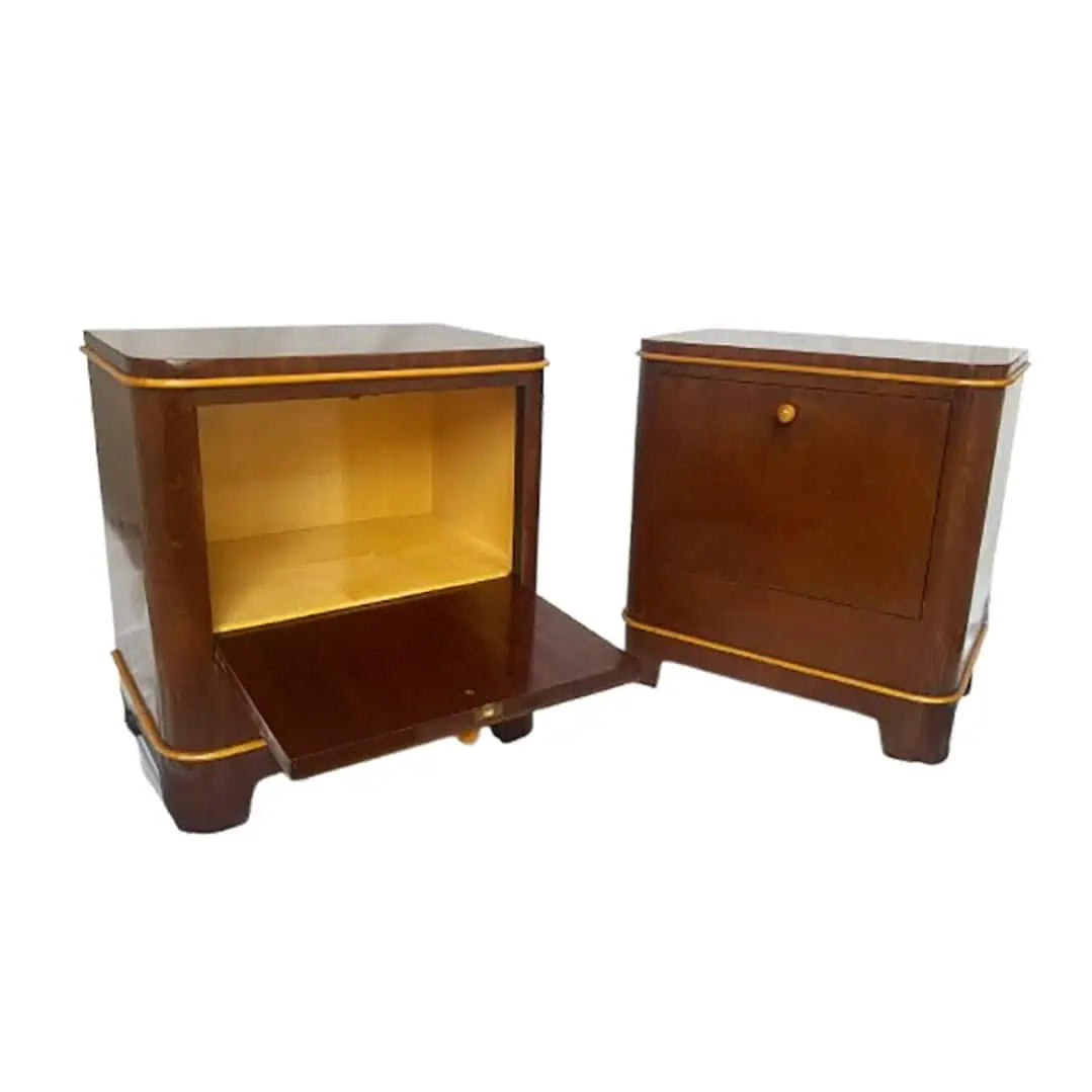 Pair of Art Deco Bedside Cabinets By de Coenes Frères
