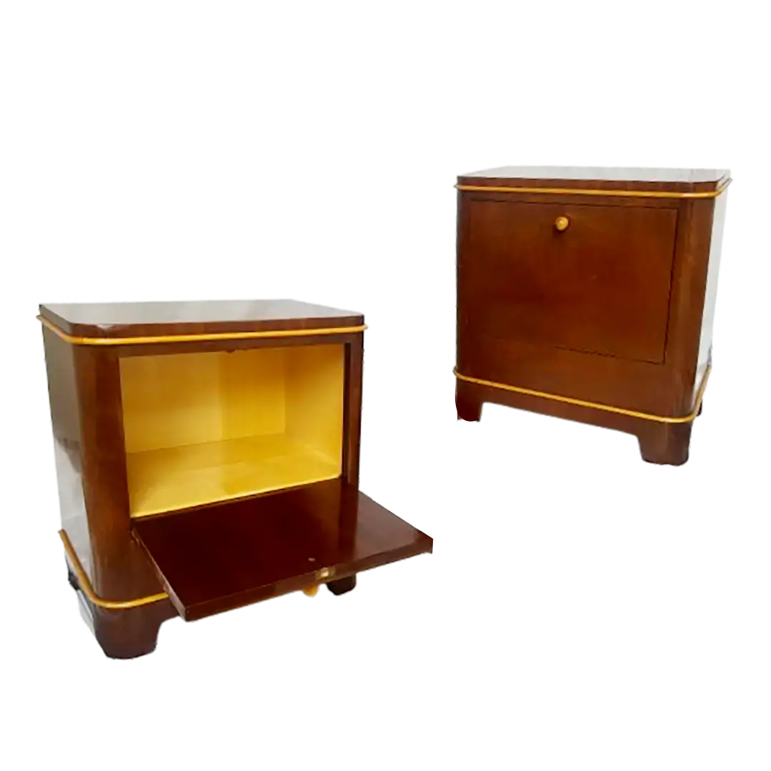 Pair of Art Deco Bedside Cabinets By de Coenes Frères