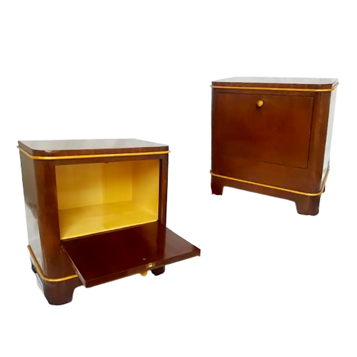 Pair of Art Deco Bedside Cabinets By de Coenes Frères