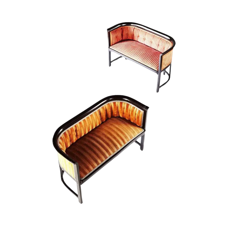 Two Ebonised Viennese Secessionist Settees