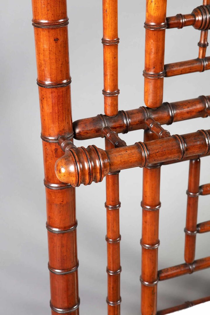 A Magnificent Simulated Bamboo Mahogany Hall Stand