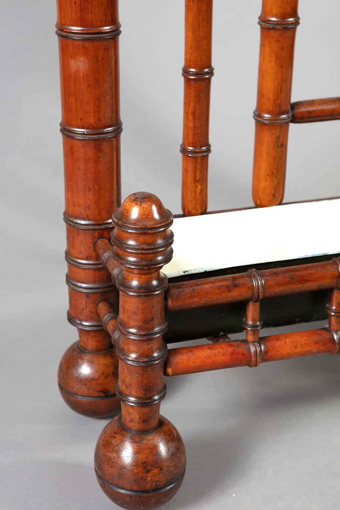 A Magnificent Simulated Bamboo Mahogany Hall Stand