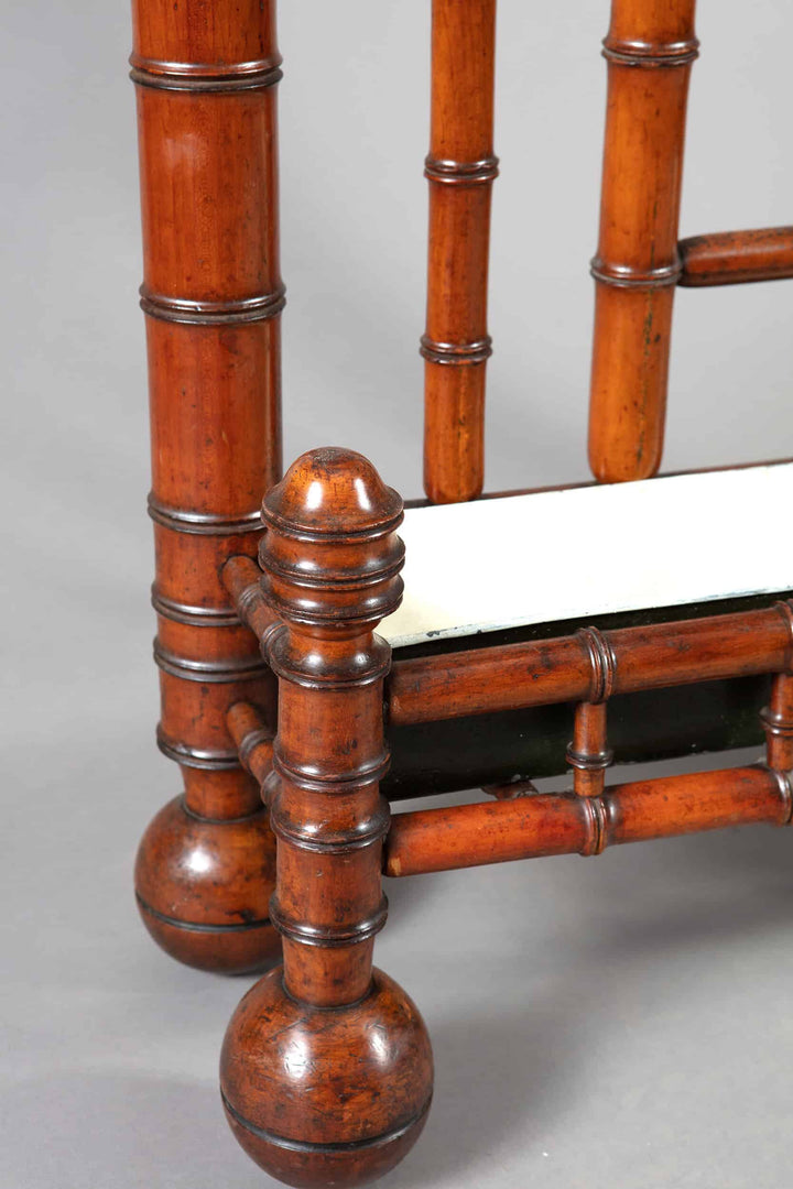 A Magnificent Simulated Bamboo Mahogany Hall Stand