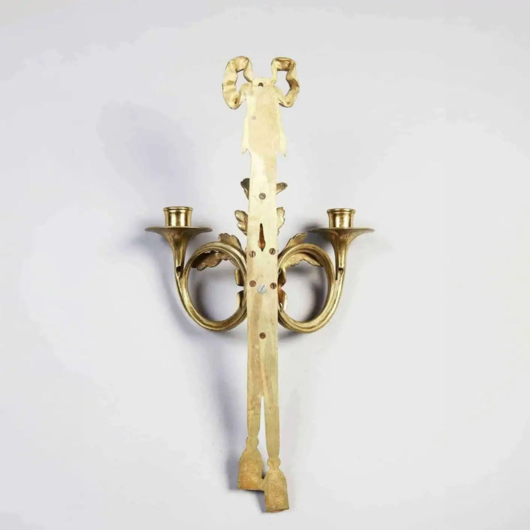 Pair of Louis XVI style gilt-bronze wall lights