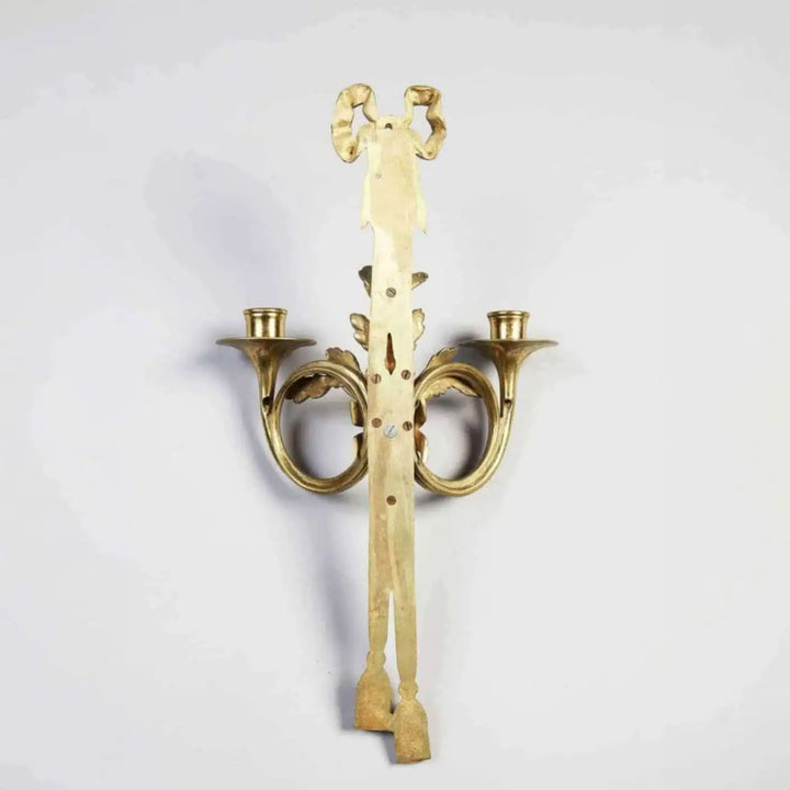 Pair of Louis XVI style gilt-bronze wall lights
